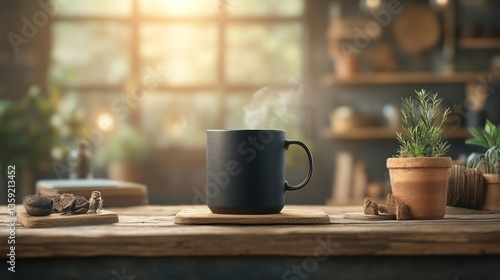 Wallpaper Mural Cozy morning coffee scene Torontodigital.ca