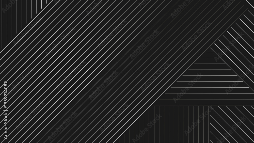 Abstract black background with diagonal lines. Modern dark abstract vector texture. Background with color lines. Different shades and thickness. Abstract black background with diagonal lines. Modern dark abstract vector texture. Background with color lines. Different shades and thickness.