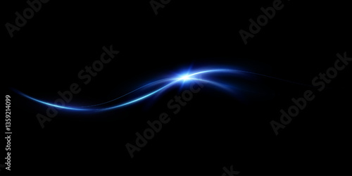 Abstract lines.Neon lines of speed and fast wind. effect of moving at the speed of light. Blue glow effect. Magic shiny line. Neon. Background.	