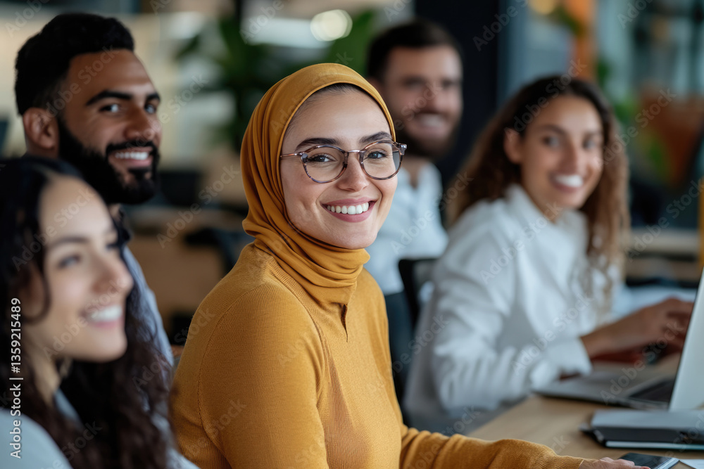 diverse team collaborating in modern office setting diverse team collaborating in modern office setting