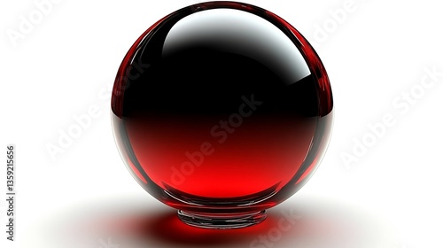 Red and black glass sphere on white background. Free Download Red and black glass sphere on white background. - GFXLoad