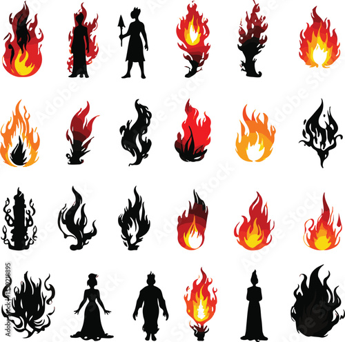 Fire icon illustration vector  .