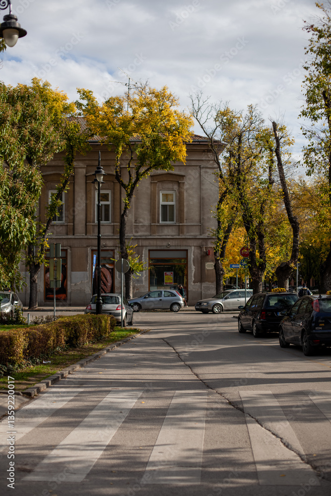 Fototapeta premium buildings on the streets of the town of Subbotica in Serbia