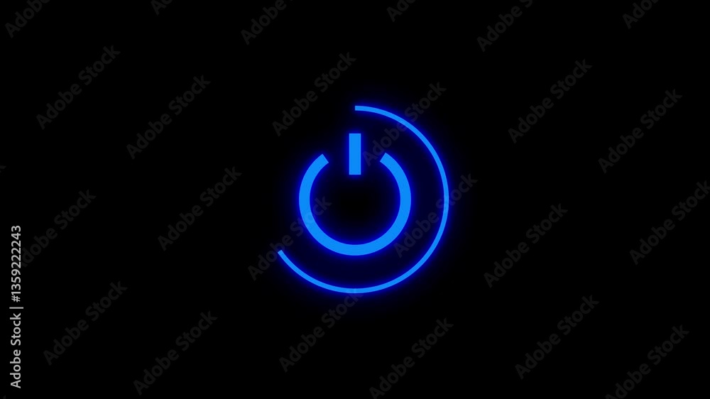 Power button icon animation. Power off and on button. Power button icon animation. Power off and on button.