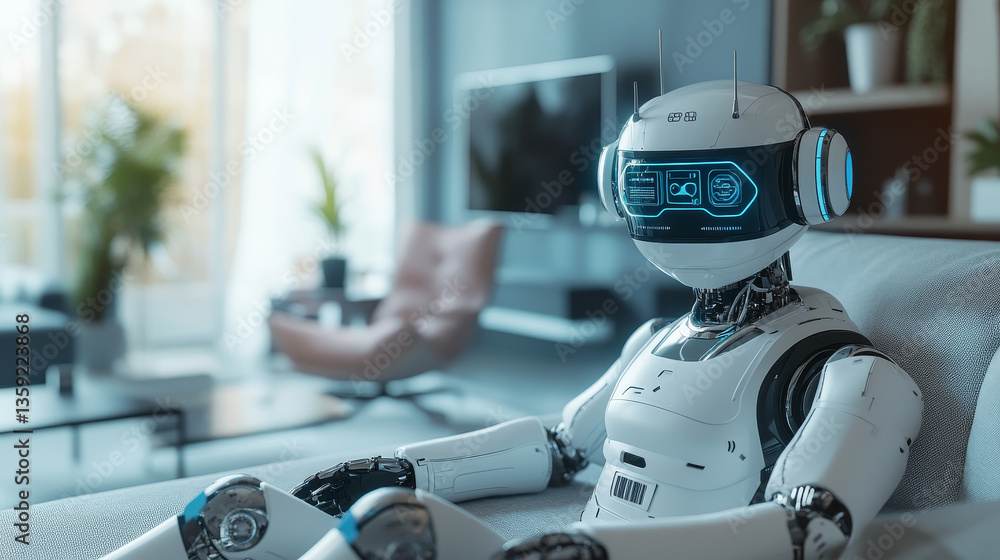 Robot, android, chat bot 3D illustration. Abstract cyber concept technology smart home Robot, android, chat bot 3D illustration. Abstract cyber concept technology smart home