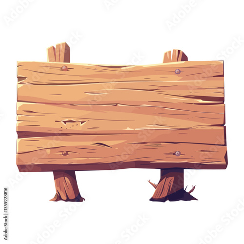 Wooden sign in rectangle shape illustration art furniture vector