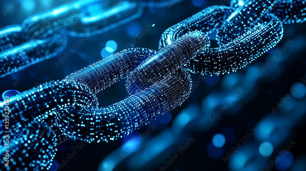 Blockchain in global digital network, quantum computer, nanotechnological circuit, high-tech processor and cybertechnology. 3D illustration of nanostructured data blocks in a secure server Blockchain in global digital network, quantum computer, nanotechnological circuit, high-tech processor and cybertechnology. 3D illustration of nanostructured data blocks in a secure server
