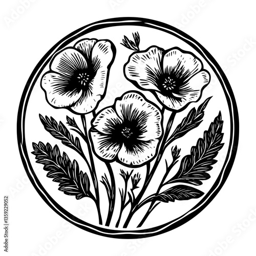 Floriculture farm illustration drawing flower vector