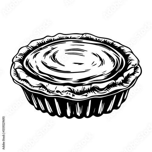 Simple a pie linear art illustration dessert vector