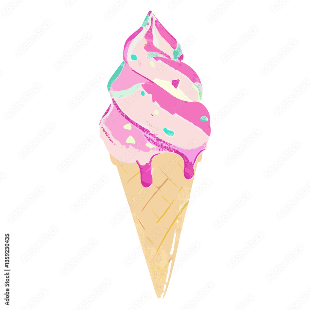 Ice cream cone dessert food white background vector Ice cream cone dessert food white background vector