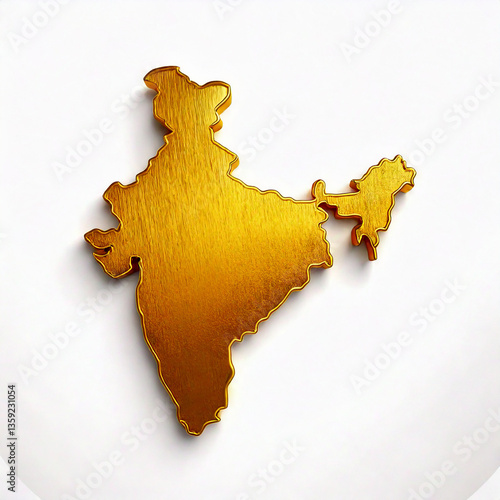 handmade symbol map India isolated on white