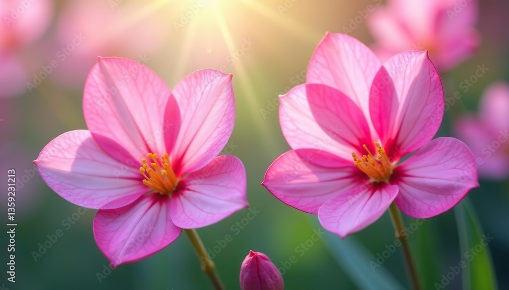 Obraz premium Beautiful Spring flowers banner with delicate Freesia flowers in full bloom, creating a colorful and vibrant background perfect for any design project or advertisement, background, flowers