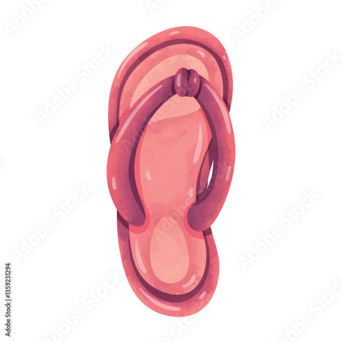 Brown sandals illustration in watercolor painting style, flip flop clip art, slippers clip art, clip art of flip flops, sandals clip art illustration vector, gambar sandal jepit