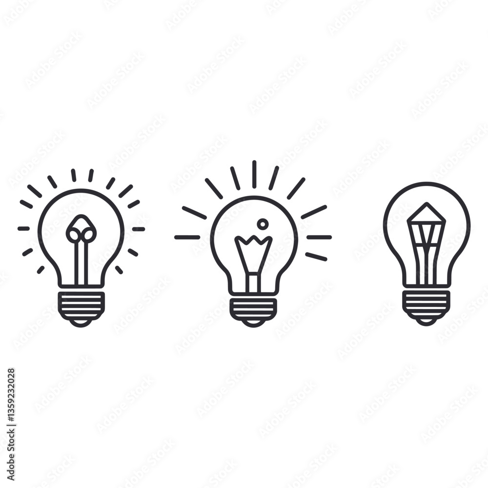 Light bulb icons light illustration innovation vector Light bulb icons light illustration innovation vector
