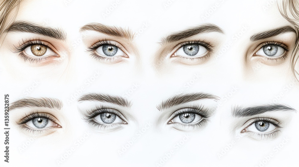 Obraz premium Eyeshadow Makeup Tutorial: Exploring Diverse Eye Looks