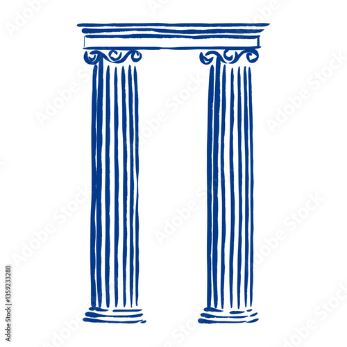 Ionic column greek columns architecture illustration vector