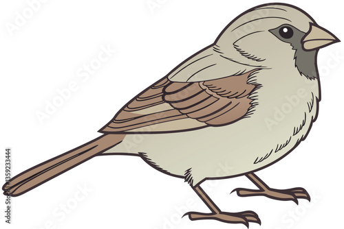 cute plump sparrows in various cartoon styles, perfect for childrens books, logos, or educational content