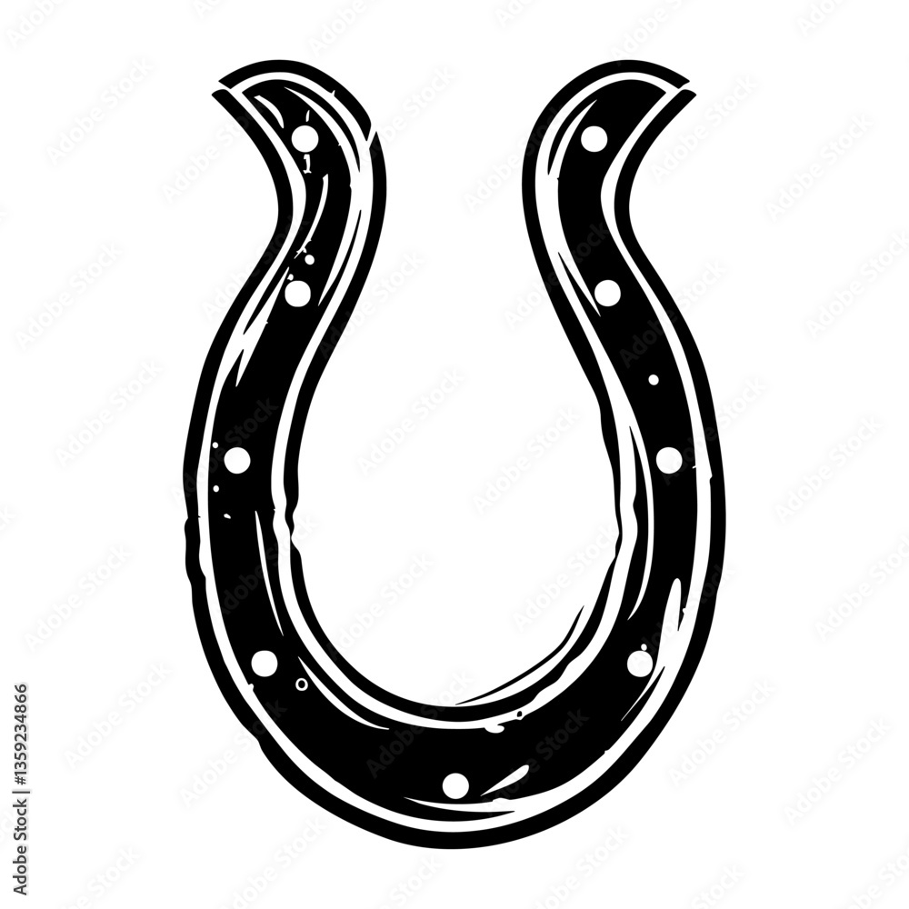 Horseshoe silhouette icon horseshoe illustration black vector