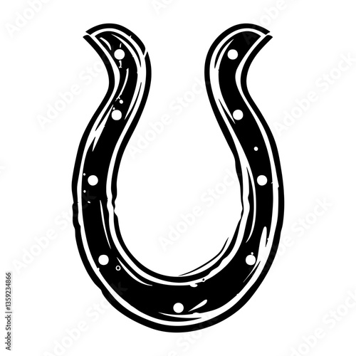 Obraz na płótnie Horseshoe silhouette icon horseshoe illustration black vector w salonie