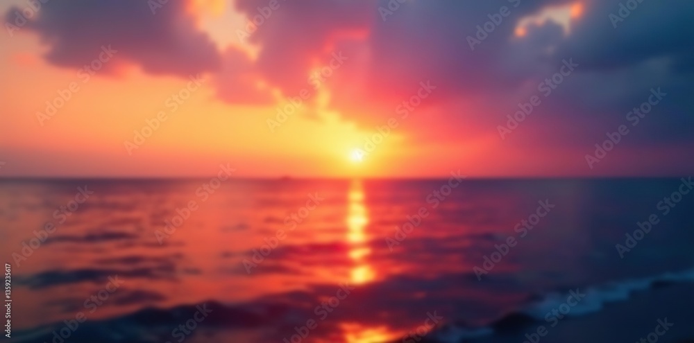Fototapeta premium Blurred colorful sunrise background with defocused lights, beauty, sky