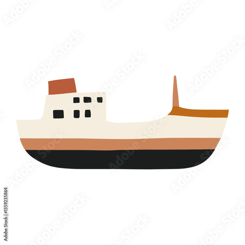 Cargo ship illustration transportation watercraft vector