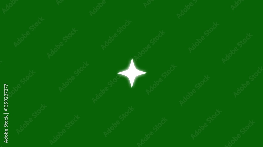 Shining Stars Magic Animation on Green Background. Shining Stars Magic Animation on Green Background.