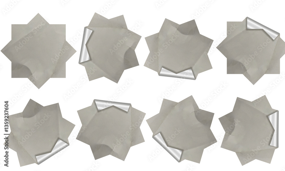 Blank Paper Sticker Texture Set for Mockups & Designs Blank Paper Sticker Texture Set for Mockups & Designs