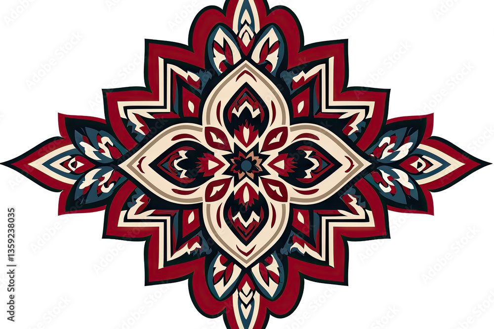 Fototapeta premium Ornate Red and Blue Mandala Design Element