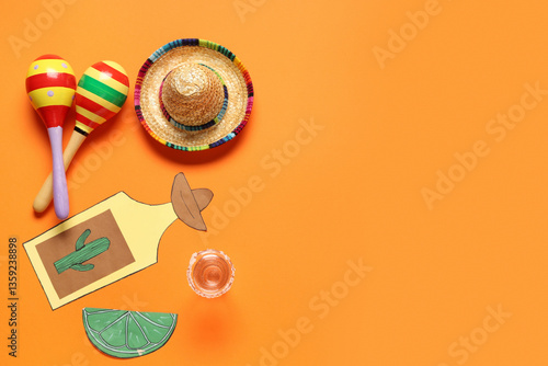 Mexican maracas with sombre...