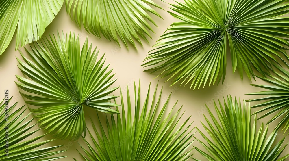 Obraz premium Minimalist Palm Leaf Arrangement