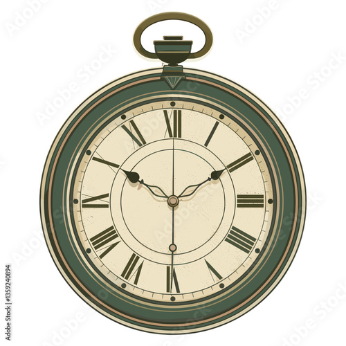 A clock illustration vintage style vector