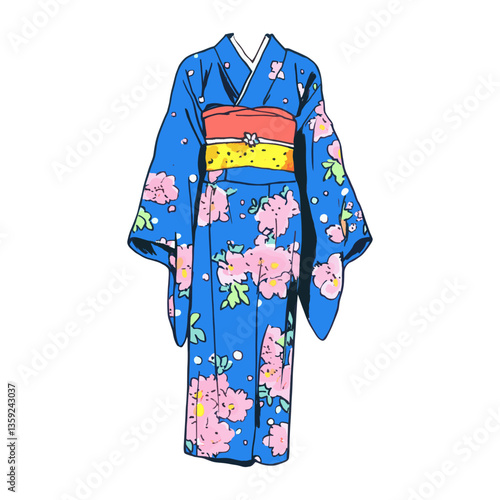 KImono dress fashion kimono illustration vector