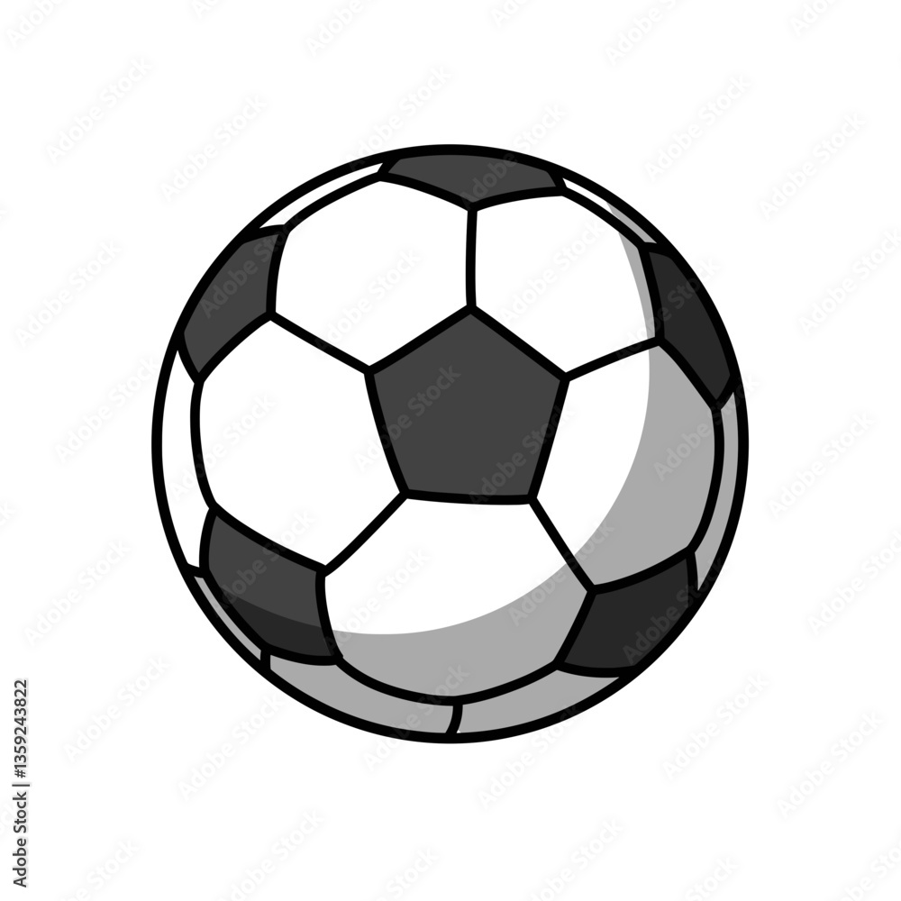 Obraz premium Classic black and white soccer ball illustration 
