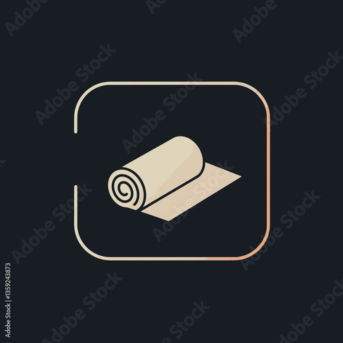 Yoga mat rolled up on a minimalistic background  