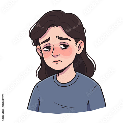 Sad young person showing disappointment on a plain white background  