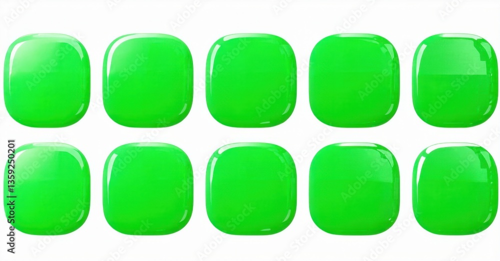Glossy green and white minimalist template design app icon with text boxes and layout spacing realistic detailed glossy style round square shape modern app icon bold vibrant color Glossy green and white minimalist template design app icon with text boxes and layout spacing realistic detailed glossy style round square shape modern app icon bold vibrant color