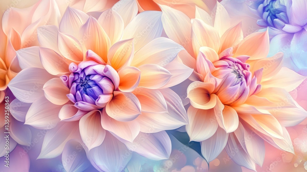 Fototapeta premium Beautiful close up of colorful and soft floral blooms in a group