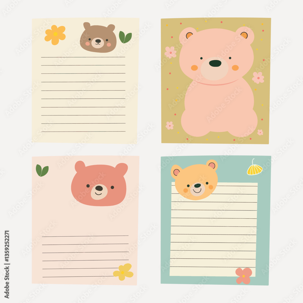 Cute paper notes illustration vector Cute paper notes illustration vector