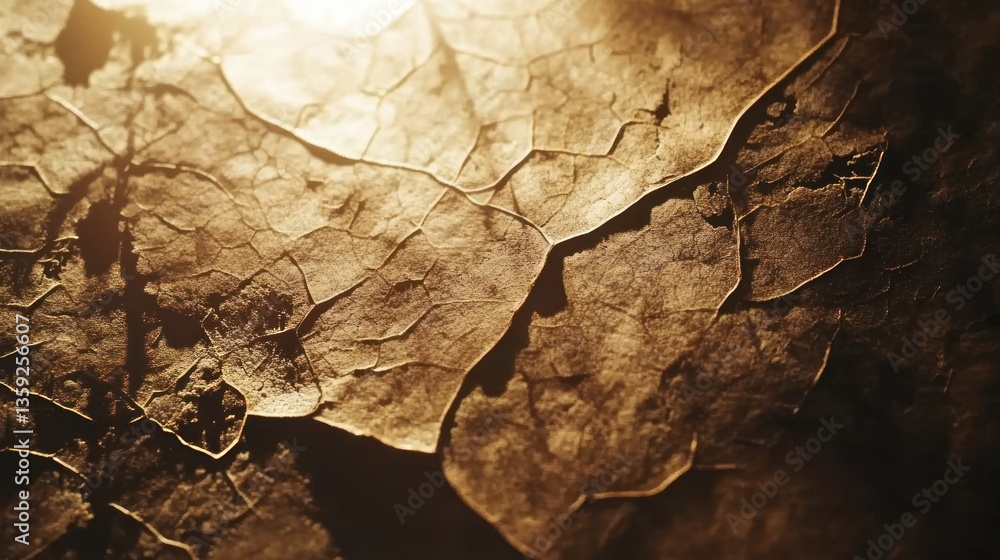 Fototapeta premium Golden Hues of Dried Earth: A Textured Abstract