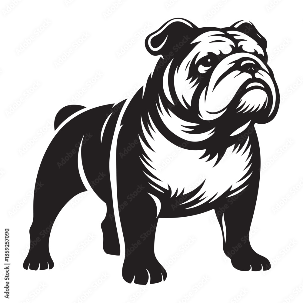 Full Body English Bulldog Vector Art Powerful Canine Design Full Body English Bulldog Vector Art Powerful Canine Design