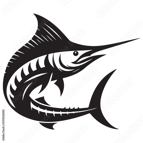 Marlin Silhouette Vector Art for Fishing and Marine Related Designs