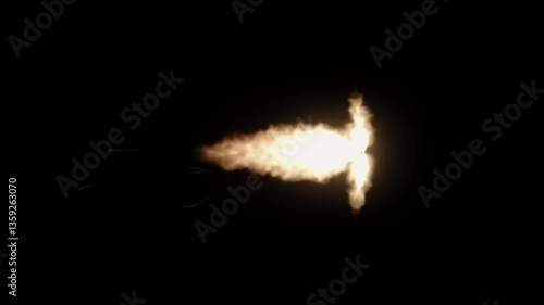 gun muzzle flash explosion with alpha channel