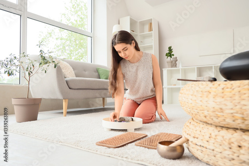 Young woman preparing for m...