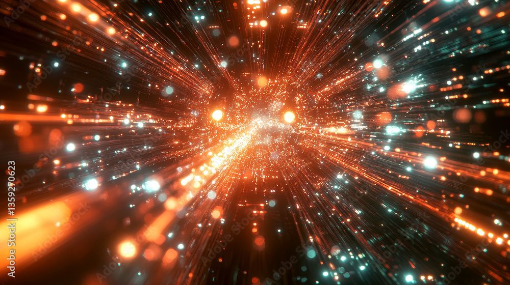Artificial intelligence. Digital neural network based on the human brain. Computer mind of the future. 3D illustration of a polygonal mesh with bright flashes Artificial intelligence. Digital neural network based on the human brain. Computer mind of the future. 3D illustration of a polygonal mesh with bright flashes