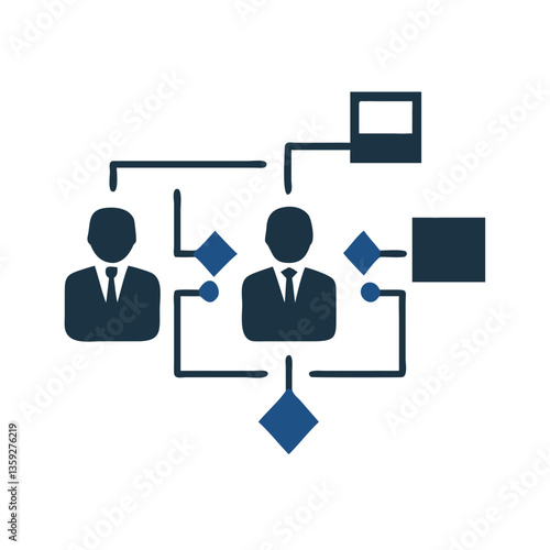 Flowchart with three businesspeople