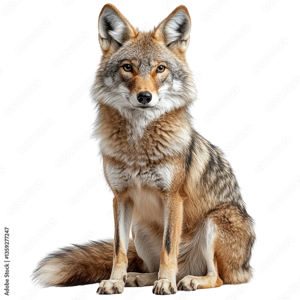 Fototapeta premium a coyote isolated on white background.