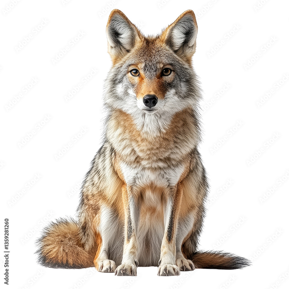 a coyote isolated on white background. a coyote isolated on white background.