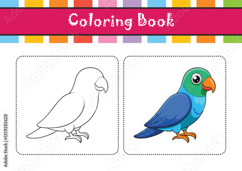  Vivid Blue-Rumped Parrot Bird Illustration