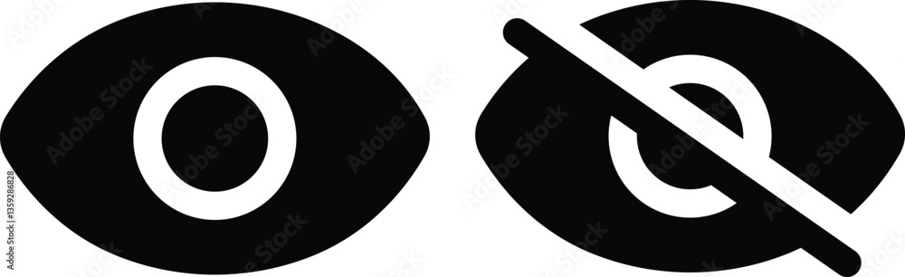 eyesight symbol. invisible eye hide icon, incognito icon no eye view hidden icon set. eye icon set design eyesight symbol. invisible eye hide icon, incognito icon no eye view hidden icon set. eye icon set design