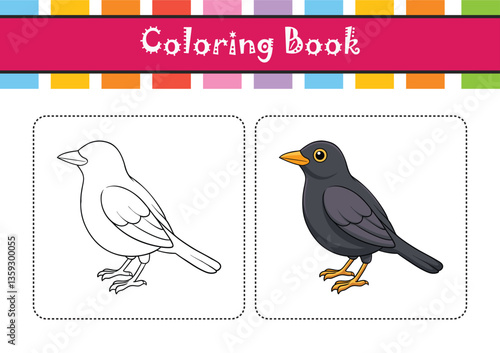 Common Blackbird Bird Realistic Art